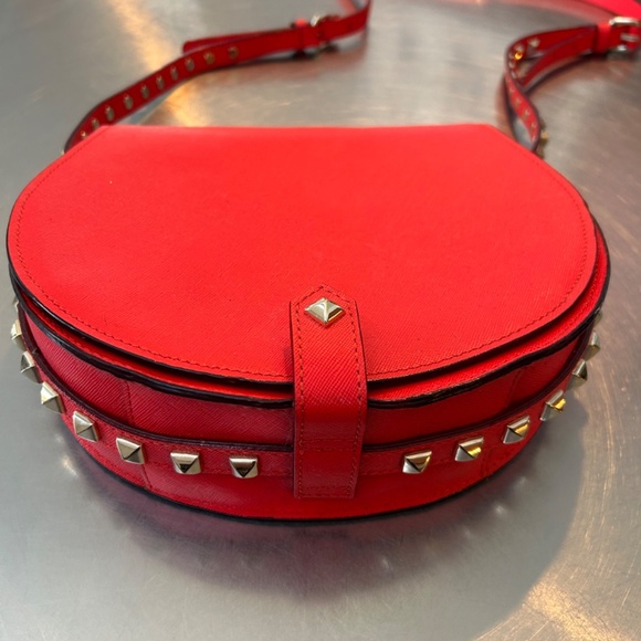 REBECCA MINKOFF RED LEATHER CROSSBODY PURSE - Picture 4 of 5